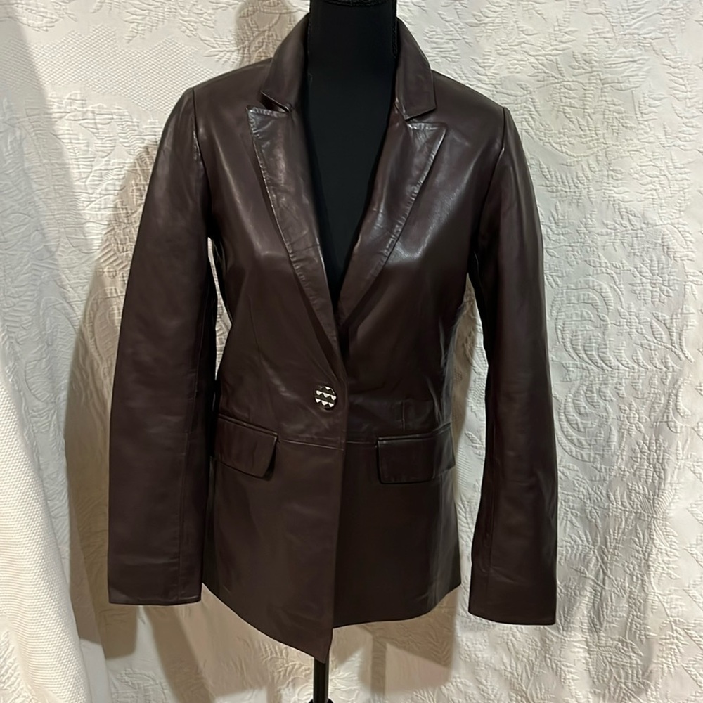 Bod & Christensen leather blazer,‎ size 6, NWT